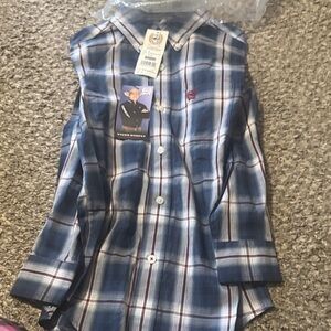 Cinch Boys Blue Plaid Button-Down Shirt